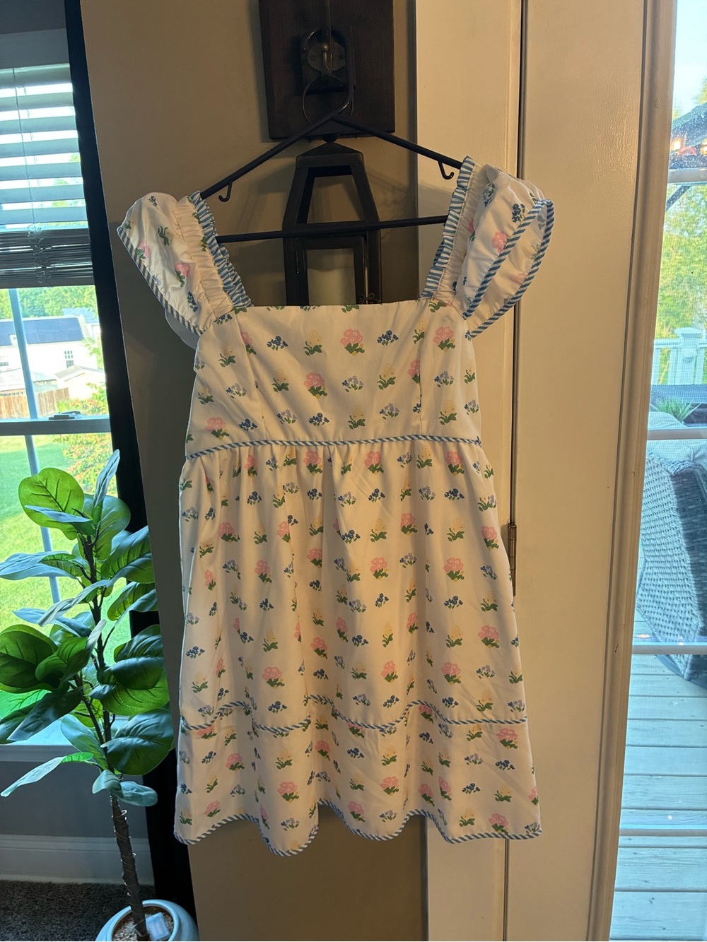 White Floral Ruffle Strap Sundress